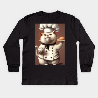 Chef Cat Kids Long Sleeve T-Shirt
